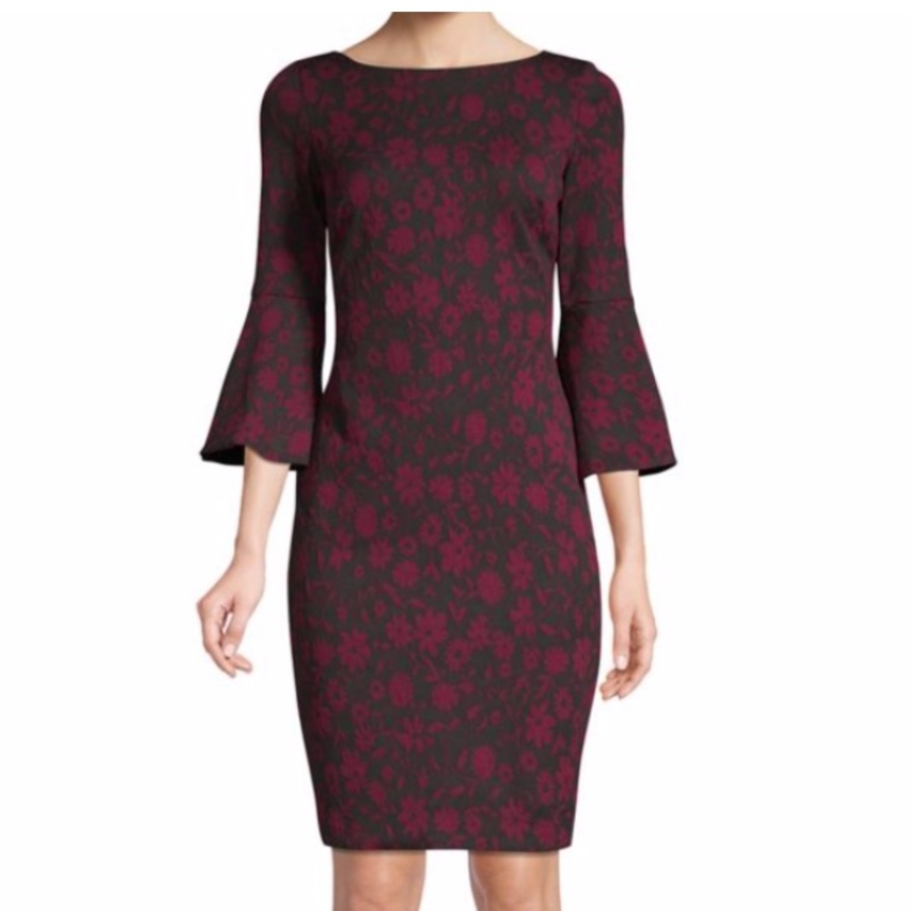 Calvin Klein Floral Bell-Sleeve